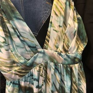 SHEIN Blue and Green Maxi Dress